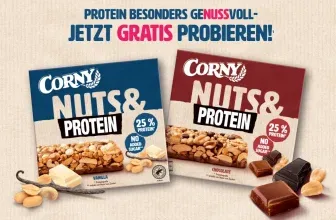 Gratis Corny Nuts & Protein Riegel sichern – bis zu 3,99 € Cashback