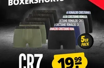 CR7 Cristiano Ronaldo Herren Boxershorts 5er Pack (Gr. M bis 2XL) für 24,94 € inkl. Versand