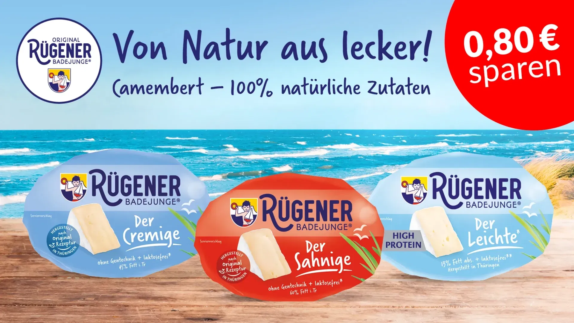 marktguru: 0,80 € Cashback auf Rügener Badejunge Weichkäse