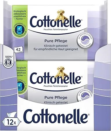 Cottonelle Feuchtes Toilettenpapier Pure Pflege ultra-sensitive (12 x 42 Tücher) ab 13,49 € inkl. Prime-Versand (statt 19,80 €)