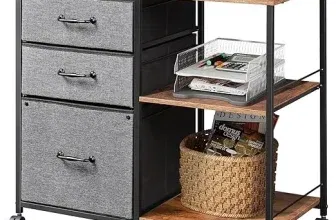 DEVAISE Rollcontainer (3 Schubladen, 2 offene Fächer) für 29,69 € inkl. Prime-Versand (statt 54,99 €)