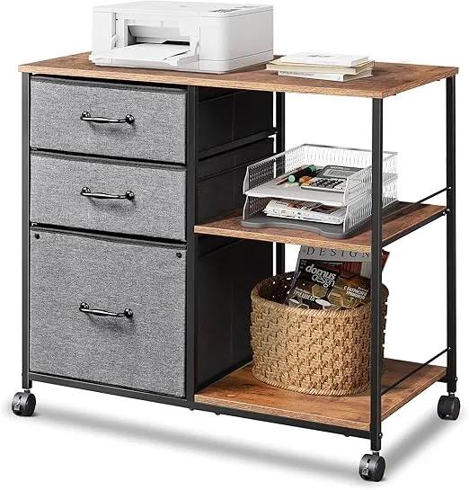 DEVAISE Rollcontainer (3 Schubladen, 2 offene Fächer) für 29,69 € inkl. Prime-Versand (statt 54,99 €)