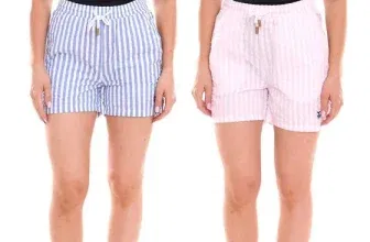 Delmao Damen Shorts kurze Hose (Gr. 34 bis 42 Blau/Weiß Rosa/Weiß oder schlicht Rosa) für 9,99 € inkl. Versand (statt 19,99 €)