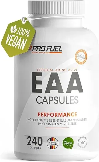 Pro Fuel EAA Kapseln hochdosiert (240 Giga Caps mit je 1000 mg EAA (vegan)) ab 15,90 € inkl. Prime-Versand (statt 25,56 €)