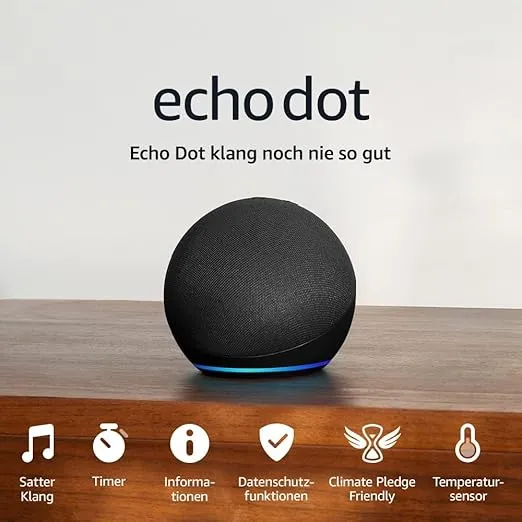 Echo Dot (Neueste Generation)  Smarter WLAN- und Bluetooth-Lautsprecher mit Alexa und gigantischem sattem Klang  Anthrazit für 29,99 € inkl. Prime-Versand (statt 35,88 €)