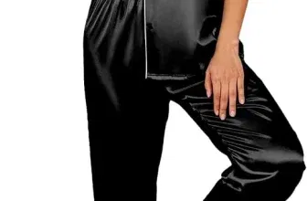Ekouaer Damen Pyjama Satin Schlafanzug mit Knopfleiste (7 Farben, Gr. S bis XXL) für 16,19 € inkl. Prime-Versand