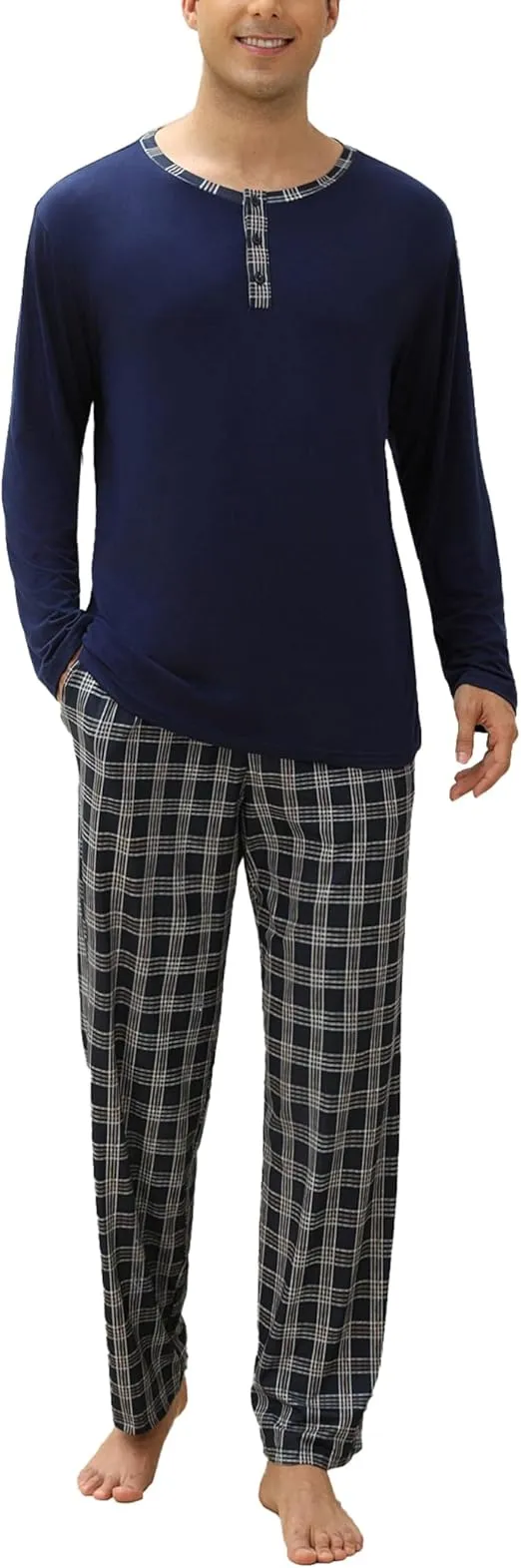 Ekouaer Herren Schlafanzug Lang Pyjama Set (4 Farben, Gr. S bis XXL) für 20,99 € inkl. Prime-Versand (statt 34,99 €)