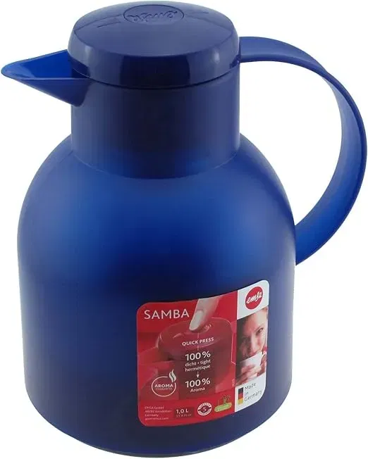 Emsa Samba Isolierkanne 504231 (1 Liter – 100% dicht  12h heiß 24h kalt) für 9,00 € inkl. Prime-Versand (statt 18,00 €)