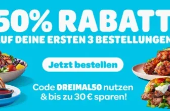 Wolt: 50% Rabatt auf 3 Lieferbestellungen für Neukunden – bis zu 30€ sparen!