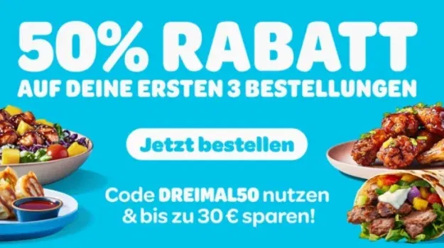 Wolt: 50% Rabatt auf 3 Lieferbestellungen für Neukunden – bis zu 30€ sparen!