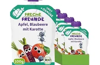 FRECHE FREUNDE Bio Quetschie Apfel Blaubeere mit Karotte (6x100g) ab 3,66 € inkl. Prime-Versand (statt 6,54 €)
