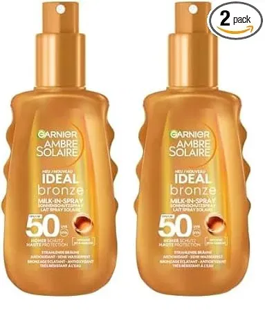 Garnier UV-Sonnenschutzspray für eine strahlende Bräune Sehr hoher Sonnenschutz mit LSF 50 (Packung mit 2) (1x150ml) für 17,58 € inkl. Prime-Versand (statt 21,98 €)