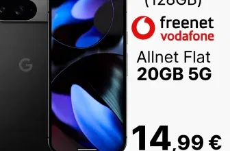 MediaMarkt Tarifwelt: Google Pixel 9 (128 GB) + freenet Vodafone Allnet Flat 20GB 5G für 14,99 € / Monat + 46,94 € einmalig
