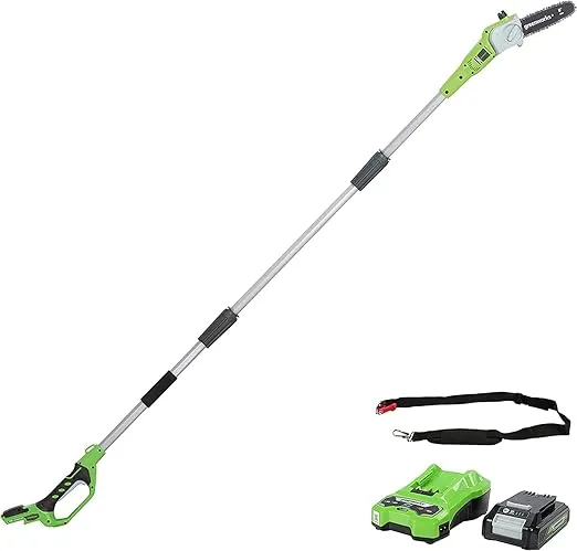 Greenworks G24PS20K2 Akku Hochentaster (cm Blattlänge, 6,7 m/s Kettengeschwindigkeit, 3,2 kg) für 149,99 € inkl. Versand