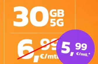 simyo – 30 GB 5G Allnet-Flat im o2-Netz für nur 5,99 € monatlich – ohne Anschlussgebühr