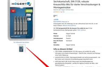 HÖGERT TECHNIK – PZ3 Schrauberbits 50 mm (5 Stück) S2-Stahl HRC 58–60 14 Sechskantschaft DIN 3126 für 0,49 € inkl. Prime-Versand