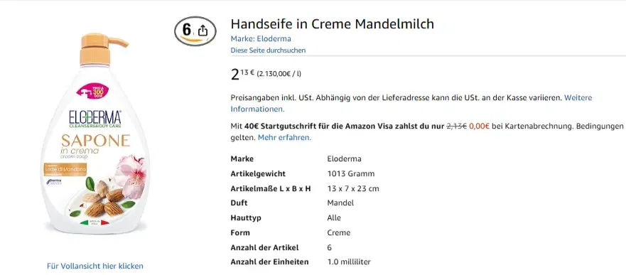 Schnäppchen, Deals Und Rabattcodes Des Tages - Handseife In Creme Mandelmilch