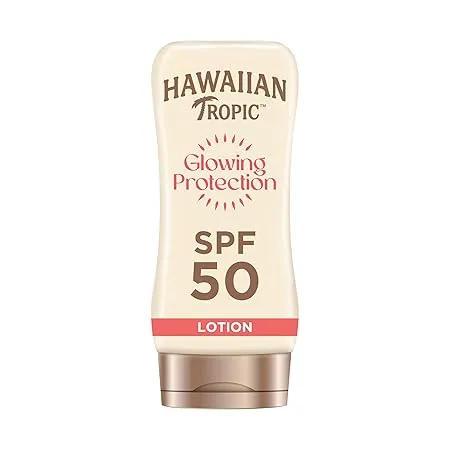 Hawaiian Tropic Glowing Protection Sunscreen Lotion wasserfeste Sonnencreme (LSF 50 UVA- + UVB-Schutz tropischer Duft mit Sheabutter 180 ml) ab 6,21 € inkl. Prime-Versand (statt 9,75 €)