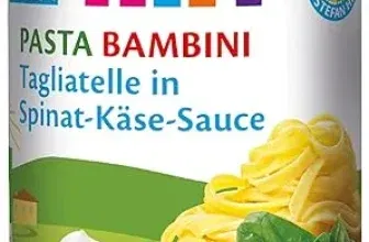 HiPP Bio Pasta Bambini Tagliatelle in Spinat-Käse-Sauce 6er Pack (6x250g) ab 8,21 € inkl. Prime-Versand
