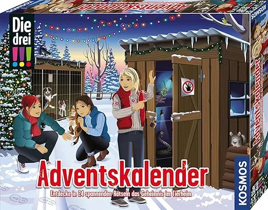 KOSMOS 632557 Die drei Adventskalender 2024 Entdecke in 24 spannenden Raetseln das Geheimnis im Tierheim mit 24 Detektiv Gimmicks Spielzeug Adventskalender fuer Kinder ab 8 Jahre Schnäppchen, Deals Und Rabattcodes Des Tages - Adventskalender 2024 Für Kinder Ab 8 Jahre