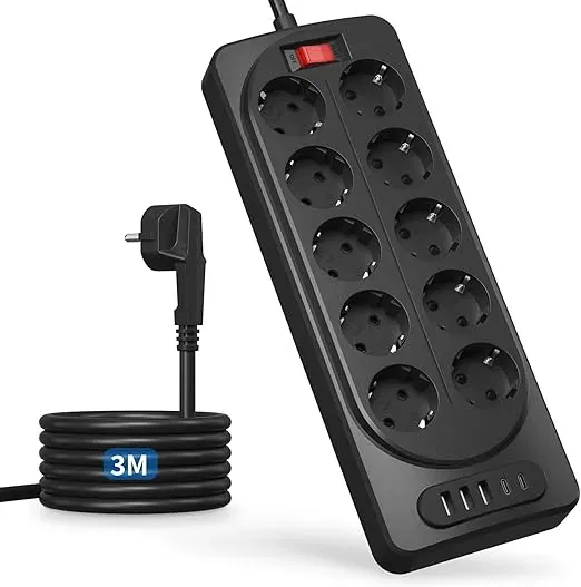 Kinglink 10-Fach Steckdosenleiste 3m mit USB für 16,99 € inkl. Prime-Versand (statt 29,99 €)