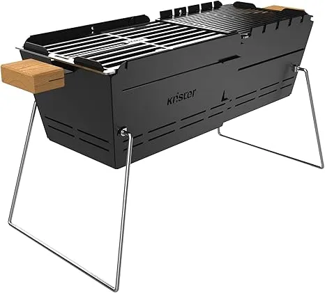 Knister Mobiler Holzkohle-Grill  Ideal Als Camping Grill & Feuerschale Für 2-6 Personen Schwarz für 47,99 € inkl. Versand (statt 69,99 €)
