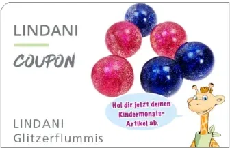 LINDANI Glitzerflummis gratis für Kinder in den Linda-Apotheken abholen