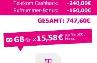 Logitel: 2 x Telekom MagentaMobil M Allnet/SMS Flat Unlimited 5G für effektiv 15,58 € pro Monat und SIM-Karte