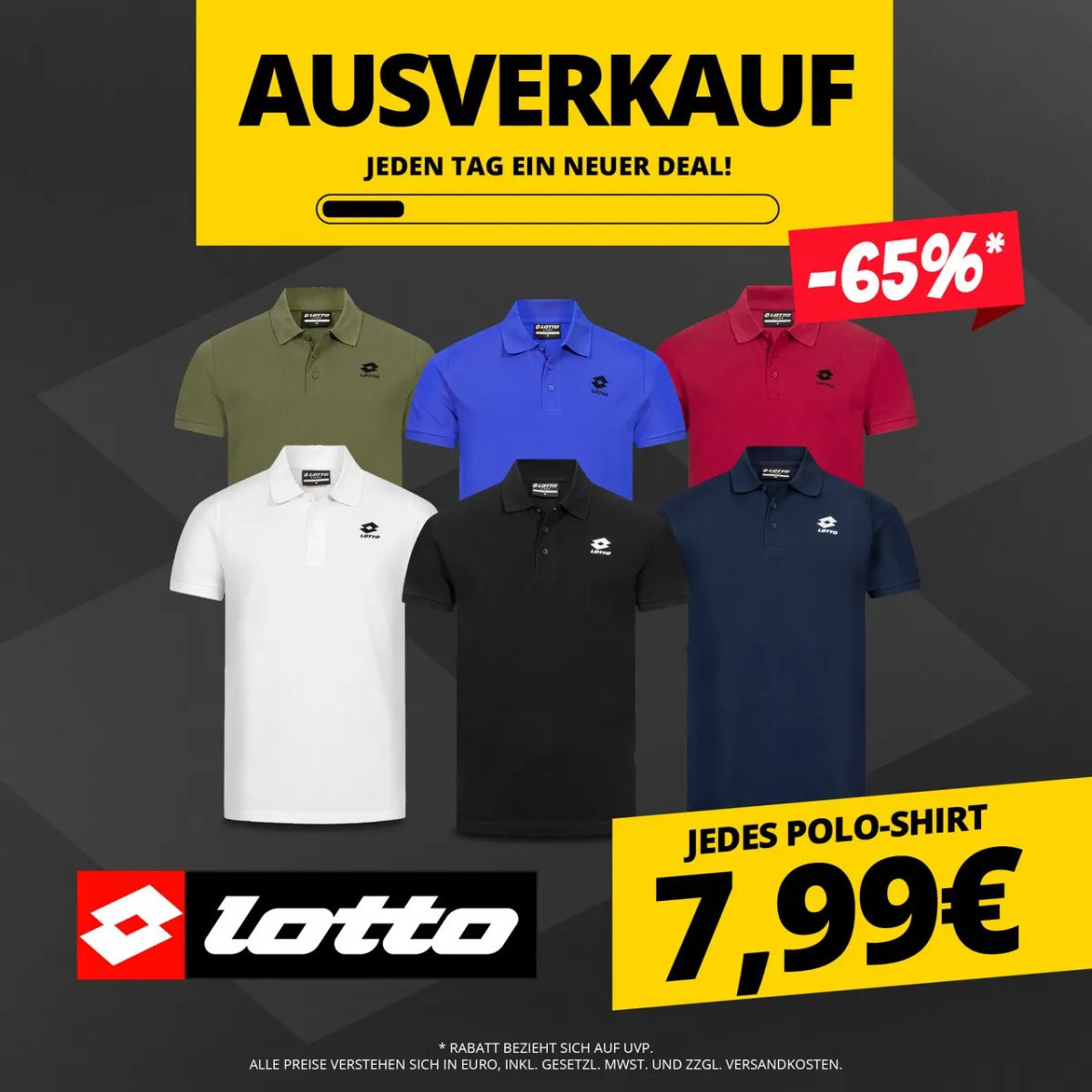 Lotto Piqué Cotton Herren Polo-Shirt (7 Farben, Gr. S bis 3XL)
