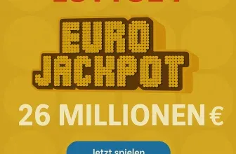 Lotto24 Neukunden: 2 Felder EuroJackpot für 1 € (statt 5,20 €) | aktuell 26 Mio. € im Jackpot