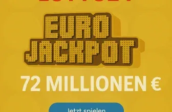 Lotto24 Neukunden: 2 Felder EuroJackpot für 1 € (statt 4,60 €) | aktuell 72 Mio. € im Jackpot