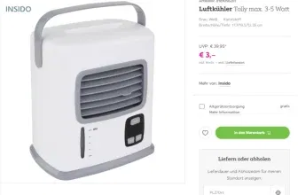 Mini-Luftkühler Insido Tolly für 3€ bei mömax (Abholung)