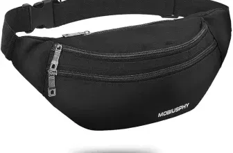 MOBIUSPHY Bauchtasche Damen Herren Gürteltasche Hüfttasche Handytasche Sport Laufgürtel Schwarz für 4,95 € inkl. Prime-Versand (statt 9,89 €)