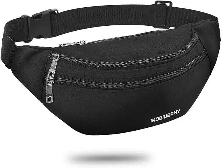 MOBIUSPHY Bauchtasche Damen Herren Gürteltasche Hüfttasche Handytasche Sport Laufgürtel Schwarz für 4,95 € inkl. Prime-Versand (statt 9,89 €)