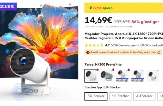 HY300 Projektor (720P, Android 11, Dual Wifi6) für 14,62€ inkl. Versand (statt 32€) -Nur AliExpress Neukunden!