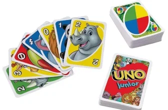Mattel Games UNO Junior GKF04 Kartenspiel für Kinder ab 3 Jahren mit Zootieren