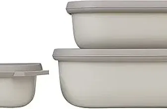 Mepal – Multischale Cirqula Rectangular 3-teiliges Set – Vorratsdosen mit Deckel 500 1000 & 2000 ml – Nordic White für 17,00 € inkl. Prime-Versand (statt 33,99 €)
