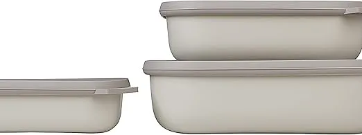 Mepal – Multischale Cirqula Rectangular 3-teiliges Set – Vorratsdosen mit Deckel  500 1000 & 2000 ml – Nordic White für 17,00 € inkl. Prime-Versand (statt 33,99 €)