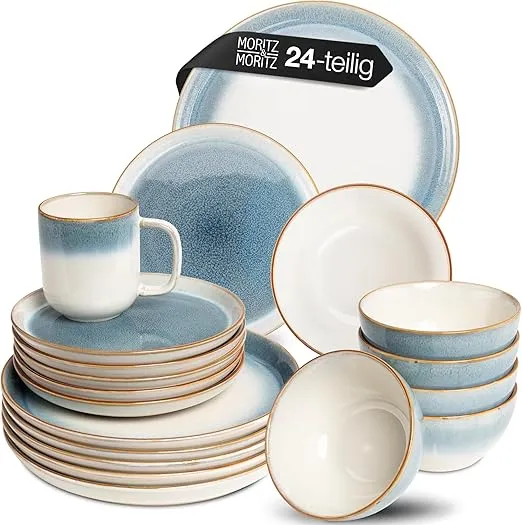 Moritz & Moritz TARENTO (24-tlg. Geschirrset 6 Personen Blau) für 49,99 € inkl. Versand (statt 69,99 €)