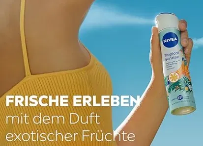 NIVEA Tropical Sunrise Artist Edition Deo Spray Deodorant für 72h (150ml) ab 1,79 € inkl. Prime-Versand (statt 2,95 €)