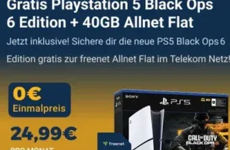 PS5 Slim + Call of Duty: Black Ops 6 für einmalig 2,95€ + 40GB 5G-Tarif im Telekom-Netz für nur 24,99€/Monat
