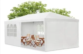 Partyzelt 3X6 m – (Gartenzelt mit Dach Seitenteile Heringe Seile & Zubehör) für 55,99 € inkl. Versand (statt 76,00 €)