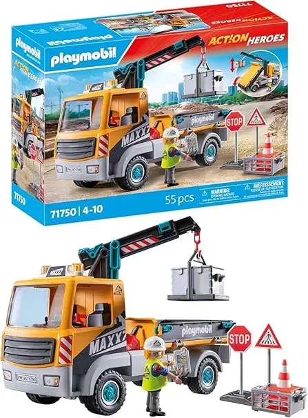 Playmobil Action Heroes – Baustellen-LKW mit Kran (71750) für 24,89 € inkl. Prime-Versand