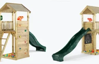Plum Plum Holz Aussichtsturm (mit Kletterwand Rutsche Sandkasten Kreidetafel) für 204,94 € inkl. Versand (statt 529,00 €)