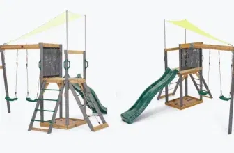 Plum Plum Holz Spielgerüst Siamang (mit Doppelschaukel Rutsche Kletternetz Sandkasten) für 304,94 € inkl. Versand (statt 489,00 €)