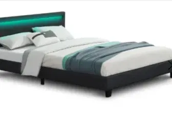 Juskys Polsterbett Paris 140x200 cm mit LED Beleuchtung für 102€