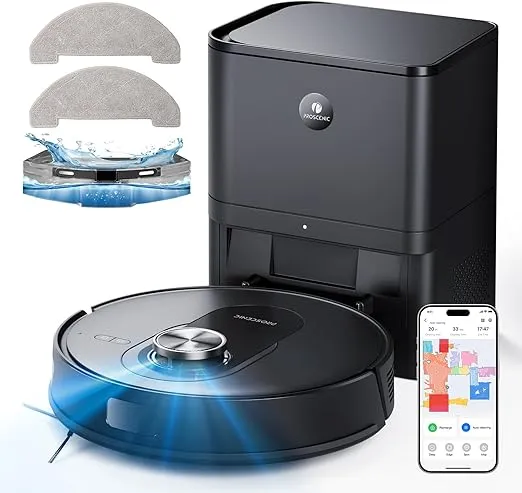 Proscenic Q8 Max Saugroboter mit Wischfunktion 6000Pa 200min mit Absaugstation 3L Staubbeutel für 106,00 € inkl. Versand (statt 210,00 €)