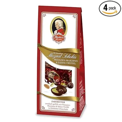 Reber Mozart-Schokis Mini-Pralinés Zartbitter-Schokolade Sahne-Trüffel Pistazien-Marzipan 4 x 100 g für 10,49 € inkl. Prime-Versand (statt 14,40 €)