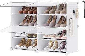 SONGMICS Schuhregal Schuhschrank mit 4 Fächern (bis zu 16 Paar Schuhe) für 16,14 € inkl. Prime-Versand (statt 28,00 €)