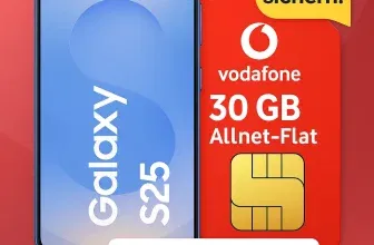 MediaMarkt Tarifwelt: Samsung Galaxy S25 (128 GB) + freenet Vodafone Allnet Flat 30GB 5G + 50 GB Datendepot für 24,99 € / Monat + 124,94 € einmalig